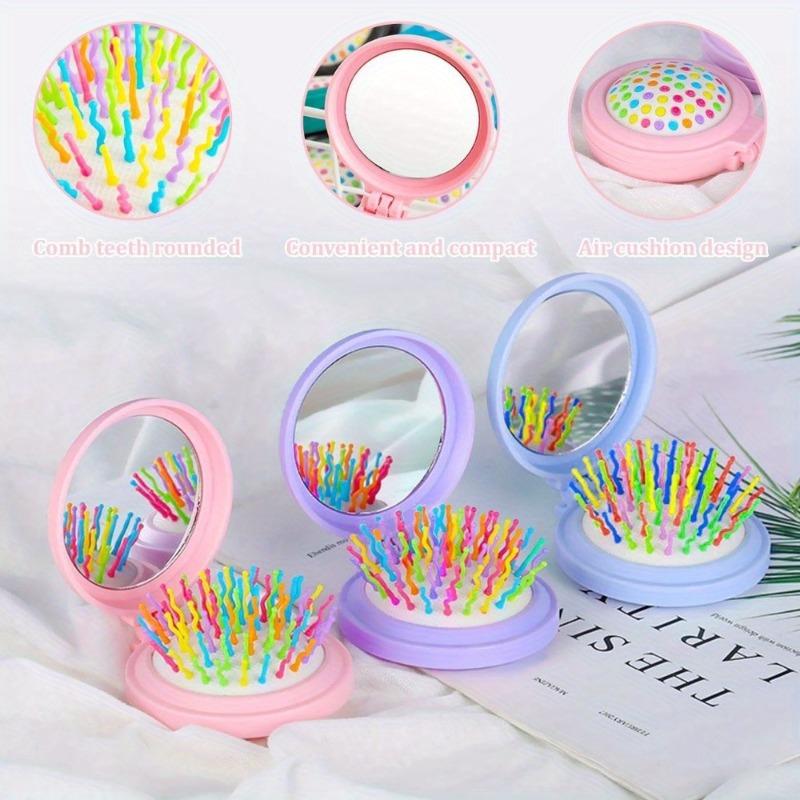 20 Pack Foldable Travel Mirrors Round Portable 2 In 1Mini Combs for Women Girl Compact and Small with Mirror for Hair Brushing