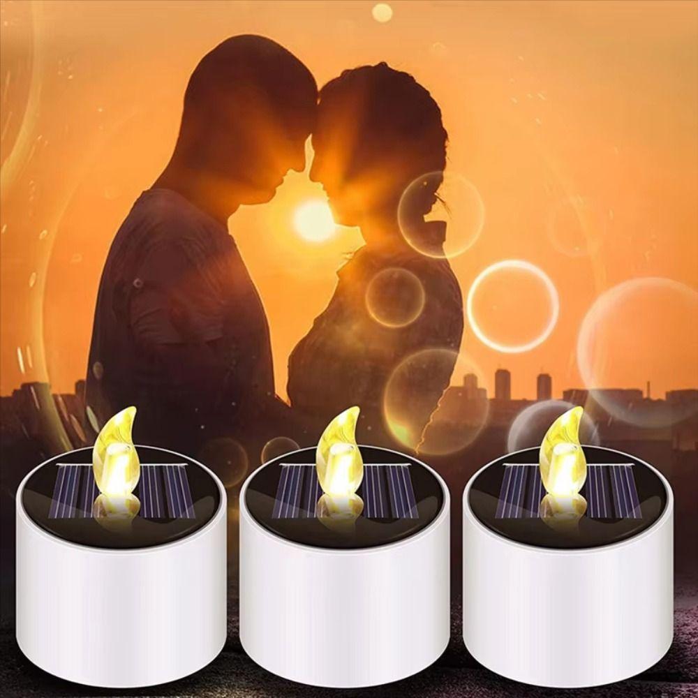 Outdoor-Ready LED Candle Waterproof Flameless Candle Solar Tealight Home Decoration