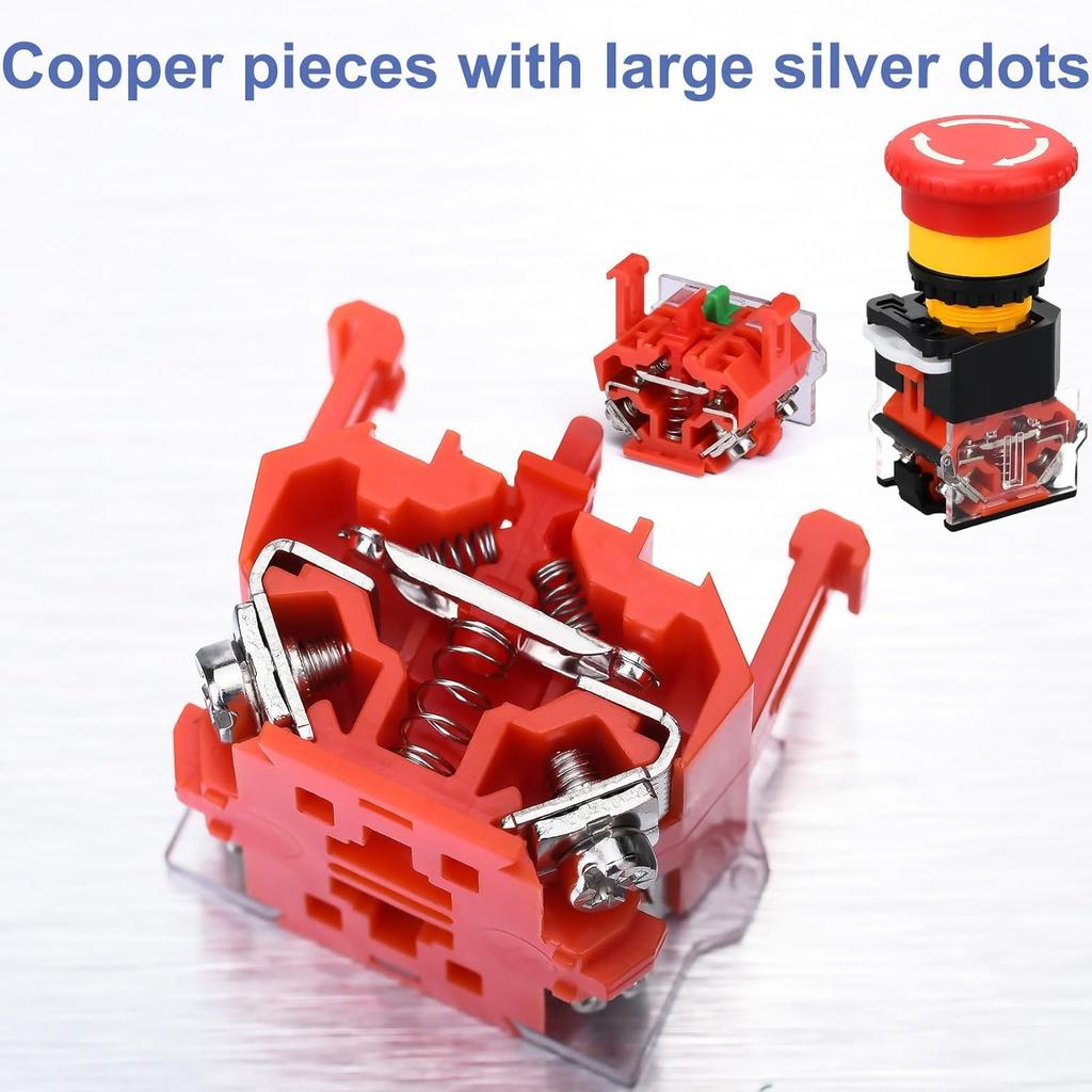 Emergency Stop Button with Box, Emergency Shut Off Switch E-Stop Push Button Switches Box Waterproof for Outdoor use, IP67 660V 10A