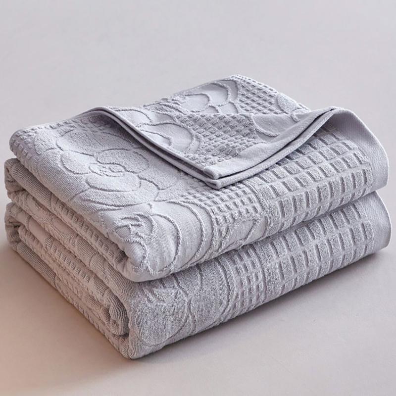 Rose Jacquard Cotton Terry Blankets For Beds Vintage Towel Quilt Blanket Breath Bed Sheet Bedspread Sofa Cover Throw Blankets