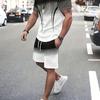Fashion two-piece men's pattern printed summer fashion set