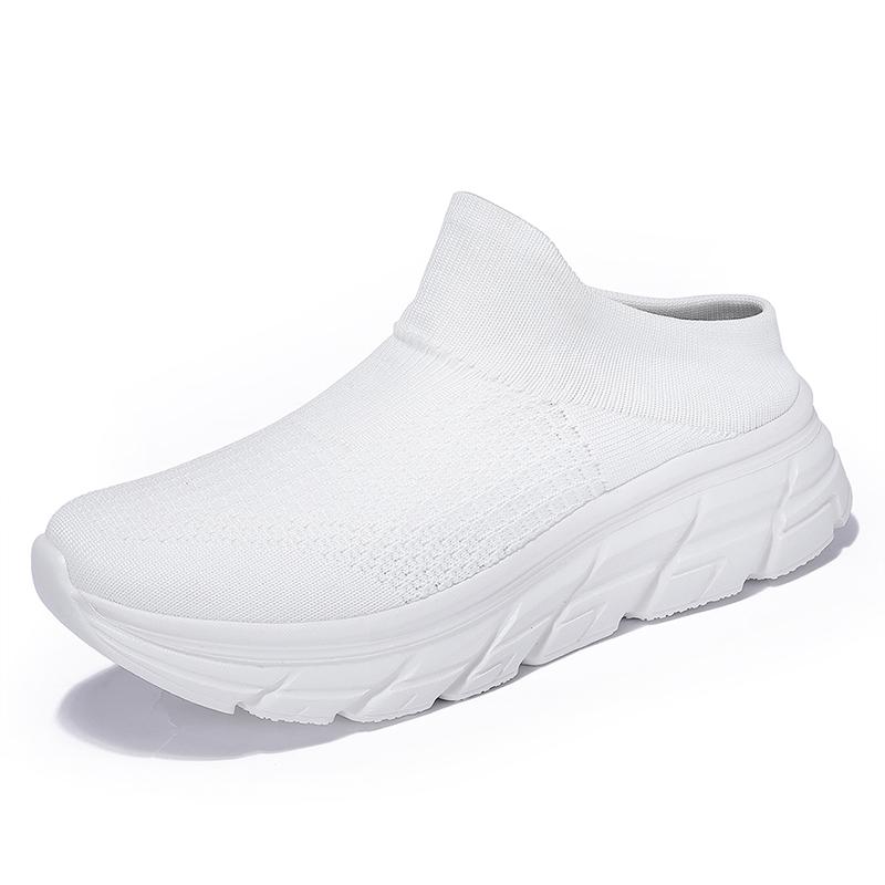 Men's half slippers new large size fashion thick sole casual sports shoes men fly woven breathable sneakers men's shoes