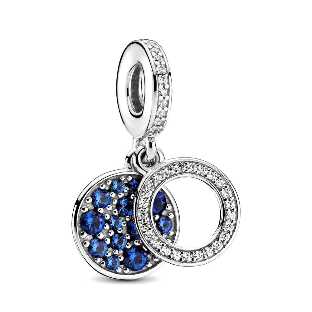 

925 Silver Blue Night Sky Charm Pendant Sparkling Jewelry Gift for Women Fit Original Bracelet Accessories