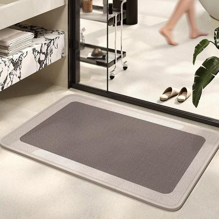 

Абсорбирующий Нескользящий Льняной Коврик для Пола для Ванной, Туалета, Кухни и Прихожей 50x80cm - Black Rubber Base