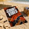 Basketball Beach Towel Court Vibes Sports Court Print Pool Towel Outdoor Travel Beach Accessory for Sports Lovers