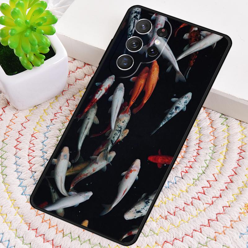 Japanese Koi Fish Art Silicone Phone Case For Samsung Galaxy Note 10 Pro S26 S25 S24 S23 S22 S21 Plus S25Ultra Capa Cover