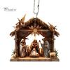 Christmas Pendant Ornament Jesus Family Prayer Scene Pendant Bright Colored Religious Symbol Pendant for Home Car