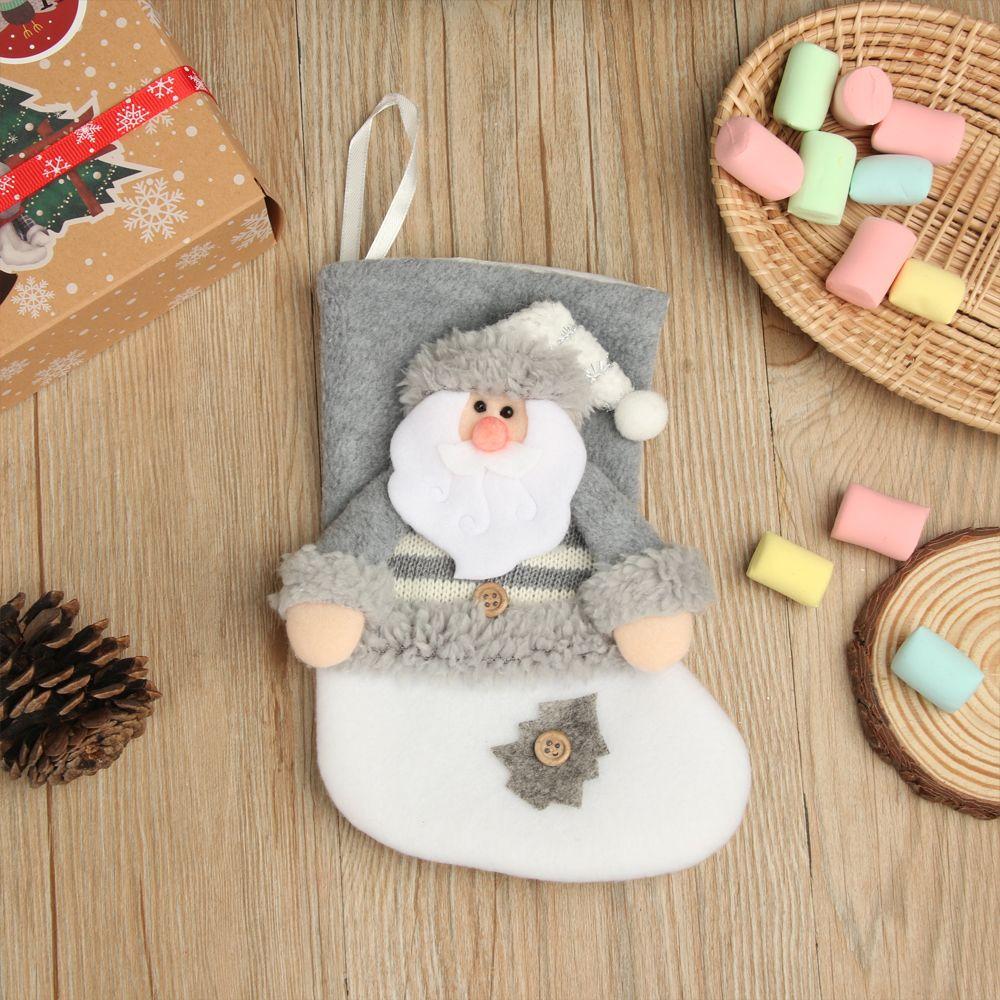Tree Ornament Party Supplies Santa Claus Candy Bag Christmas Stockings Hanging Socks Present Pocket