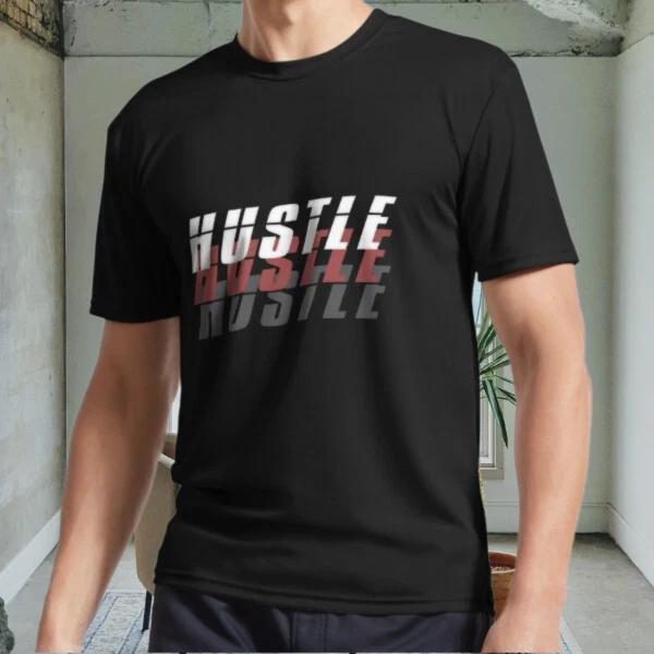 

New Hustle Hard. Motivatio Active Logo Men s Black T shirt Funny Size S to 5XL 3XL
