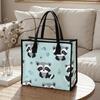 Cute Raccoon Printed Tote Bag Portable Casual Shopping Handbag Lightweight Daily Use Shoulder Bag