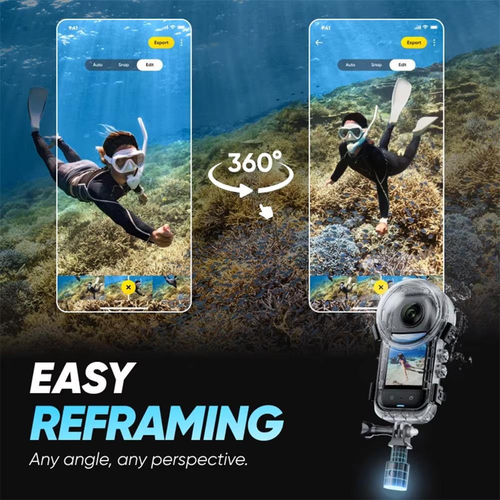 60M Invisible Dive Case Waterproof Camera Diving Shell Seamless Underwater Protective Cover Panoramic Camera Accessories
