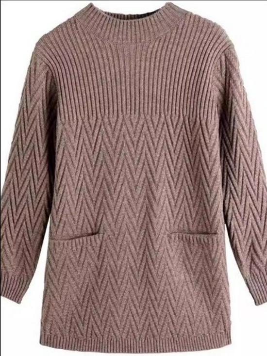 Mid-Length Woolen Sweater for Women: New Winter Thickened Plus Size, Half-High Collar Knitwear.