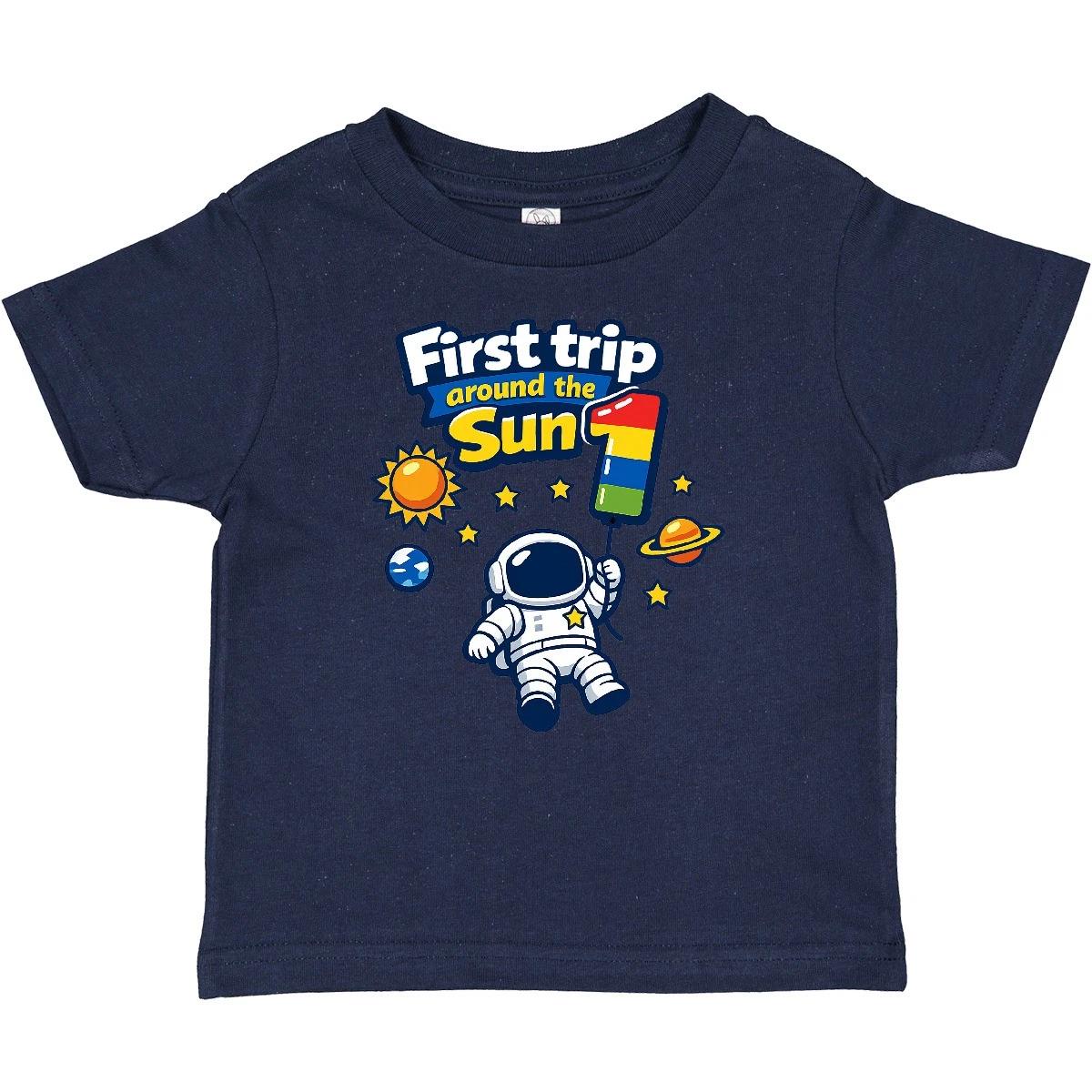 Inktastic First Trip Around The Sun Baby T-Shirt One Year Old Space Theme Outer 100