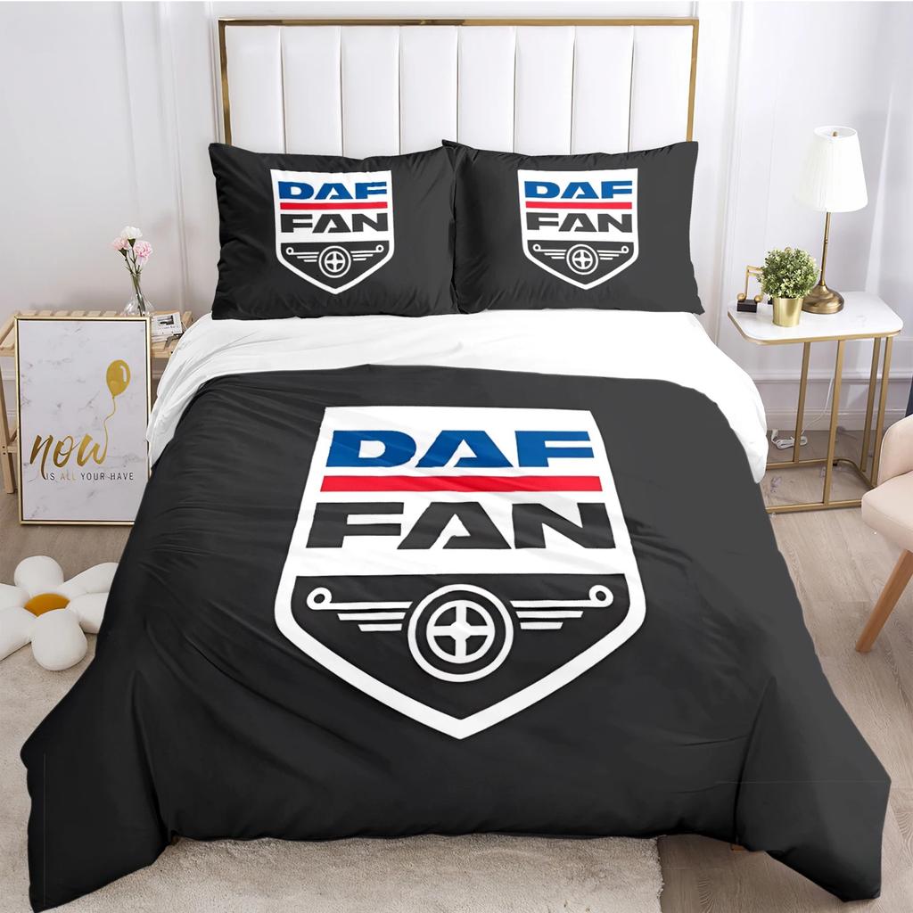 Truck Duvet Cover DAF Truck Logo Bedding set Cartoon Quilt Cover and Pillowcases for Teens Boy Single Double Queen King size