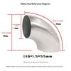 201 Stainless Steel 90 Degree Elbow Pipe Joint Universal Sanitary Welding Fitting for Industrial Plumbing Pipeline Repairs