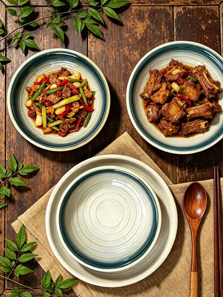 Retro Ceramic Tableware: Earthen Pot with Alcohol Stove for Warming Dishes