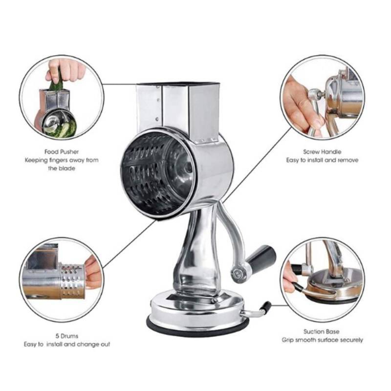 Manual Nut And Cheese Grinder With Stainless Steel Blade For Kitchen Use
