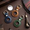 100% Handmade Case For Apple Airtag Case Genuine Leather Air Tag Holder Full Protective Tracker Case with Loop Key Ring