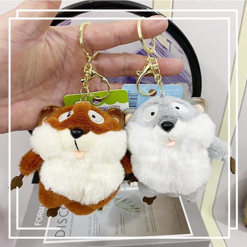 Fox Plush Sesame Pendant Keychain Doll Bag Hanging Decoration Cute Comfortable
