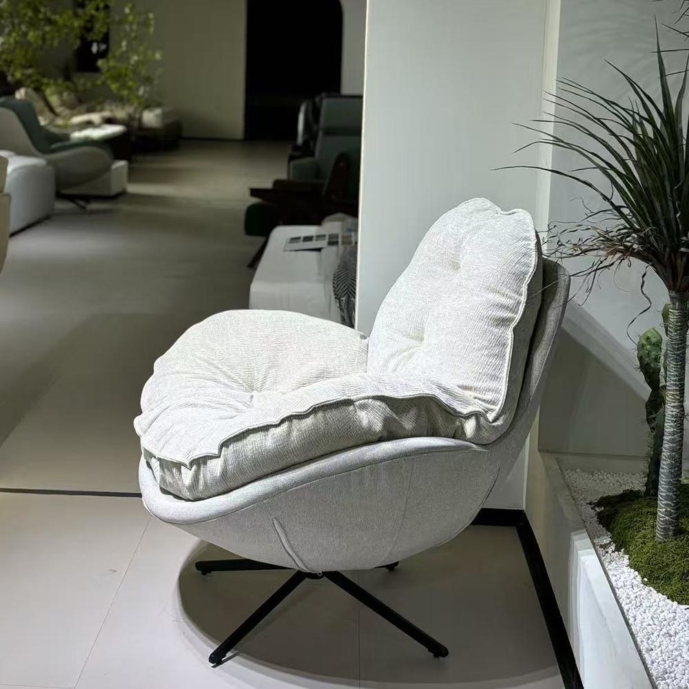 Nordic Style Luxury Lazy Single Sofa Chair Living Room Velvet Comfortable Soft Swivel Lounge Chairs