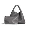 Pure hand-woven women's bags, large-capacity shoulder handbags, fashionable and versatile underarm bags, exquisite and simple
