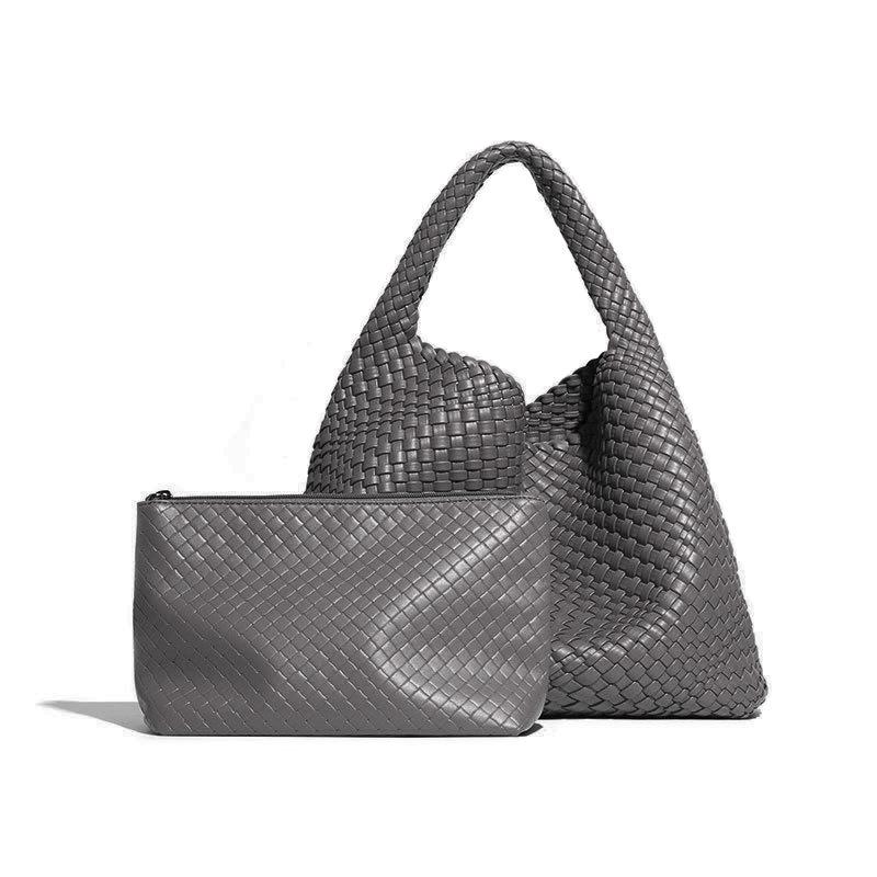 Pure Hand-woven Women's Bags, Large-capacity Shoulder Handbags, Fashionable and Versatile Underarm Bags, Exquisite and Simple