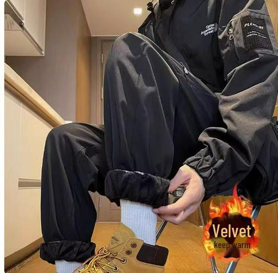 

Мужские ветрозащитные брюки-карго свободного кроя с бархатной подкладкой — коллекция весна и осень 2024 г. XXL