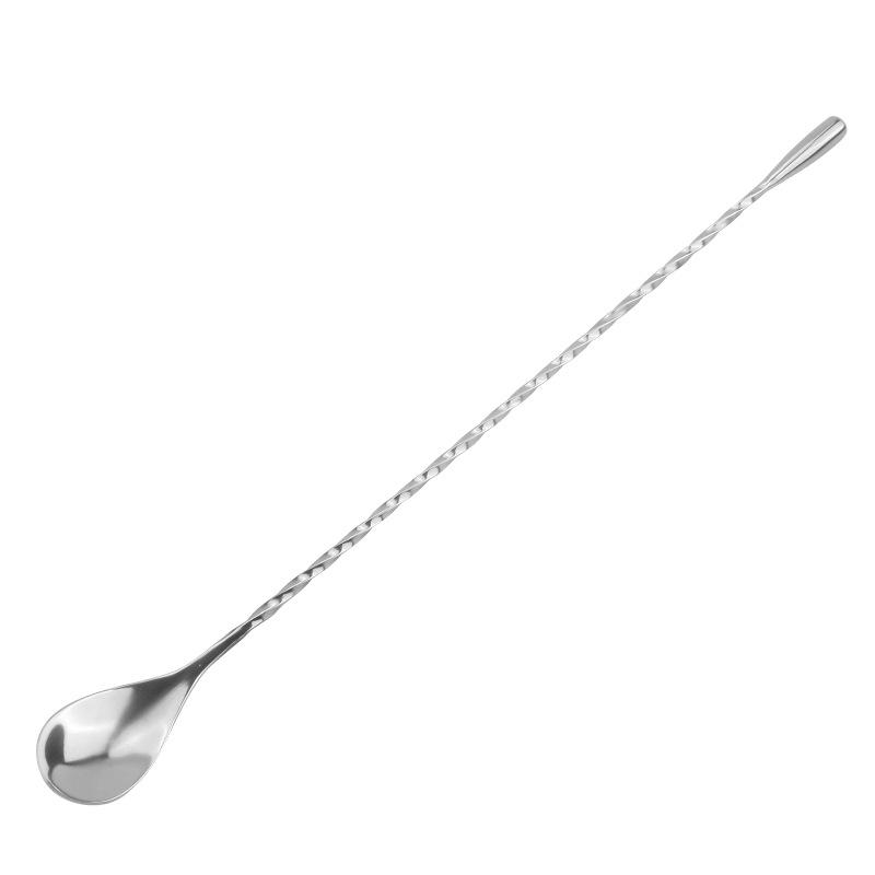 

304 Stainless Steel Teardrop Cocktail Mixing Spoon with Fine Thread