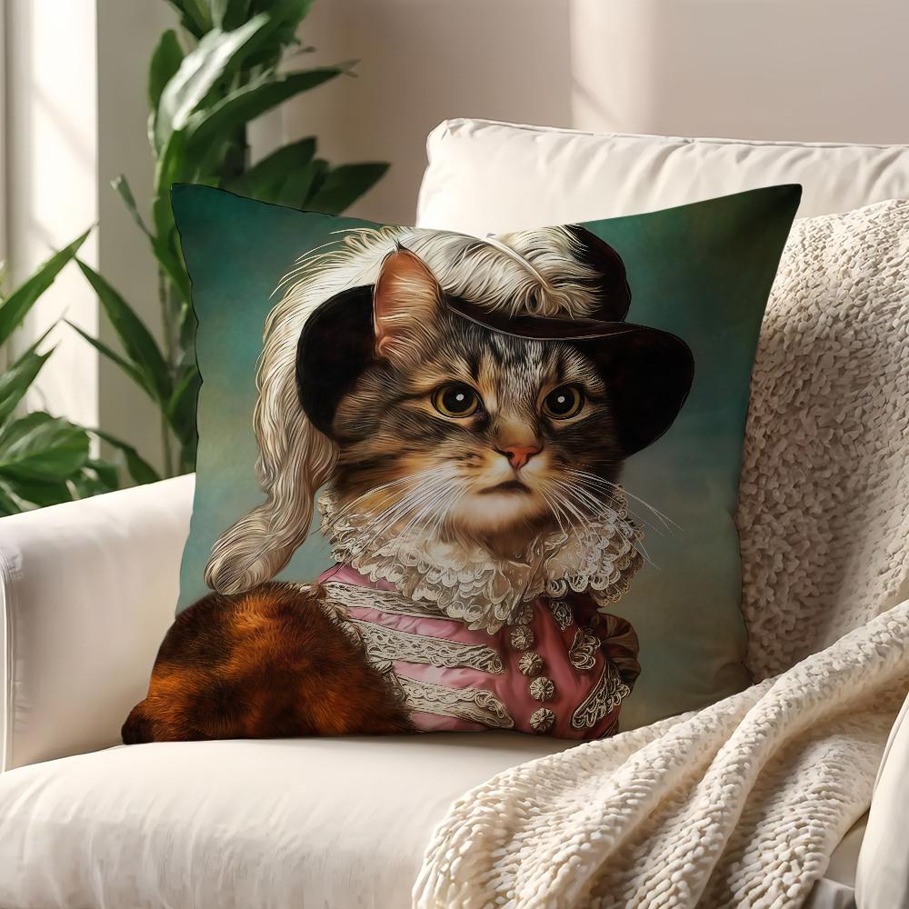 

Whimsical nobility Cat cushion cover Decoration Room Shop Car Best Home Office Coffee Pillow Sofa Printing Nordic Simplicity Hit 24x24Inch