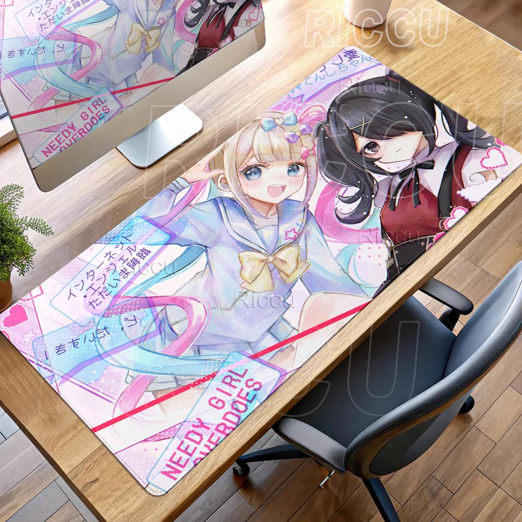 Needy Streamer Overload KAngel Ame Pattern Mouse Pads Extended Gaming Office Accessories Desk Mats Non-slip Desktop Keyboard Mat