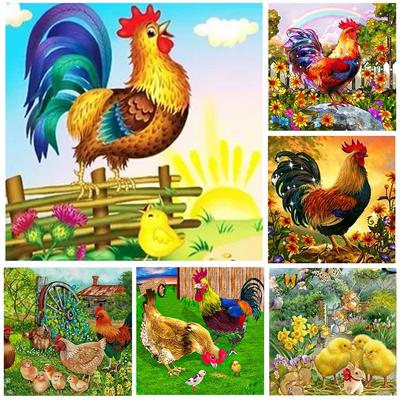 5D Diamantmalerei Huhn DIY Diamantschmuck Stickerei Kreuzstich Tier Mosaik Blume Handwerk Heimdekoration Geschenk