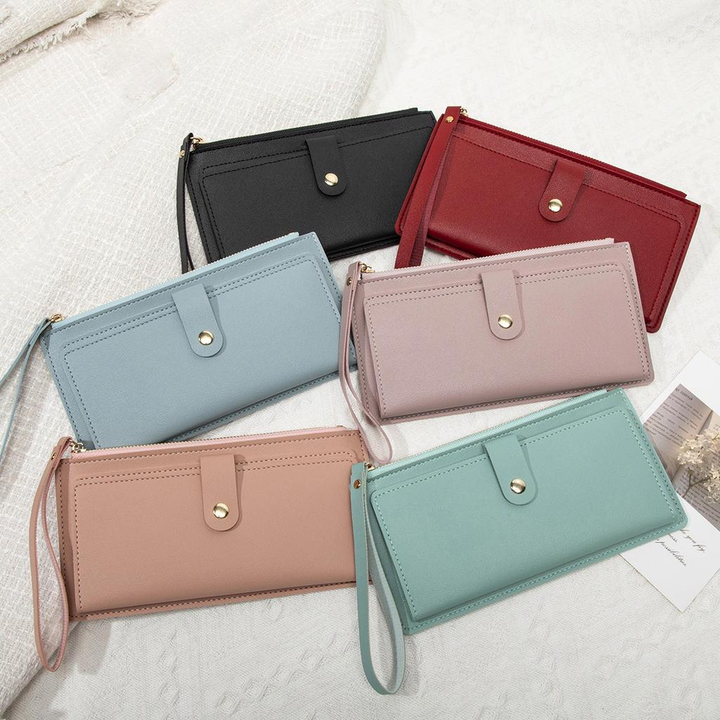 New women's wallet lightweight and simple zipper buckle wallet fashionable multi-card long wallet