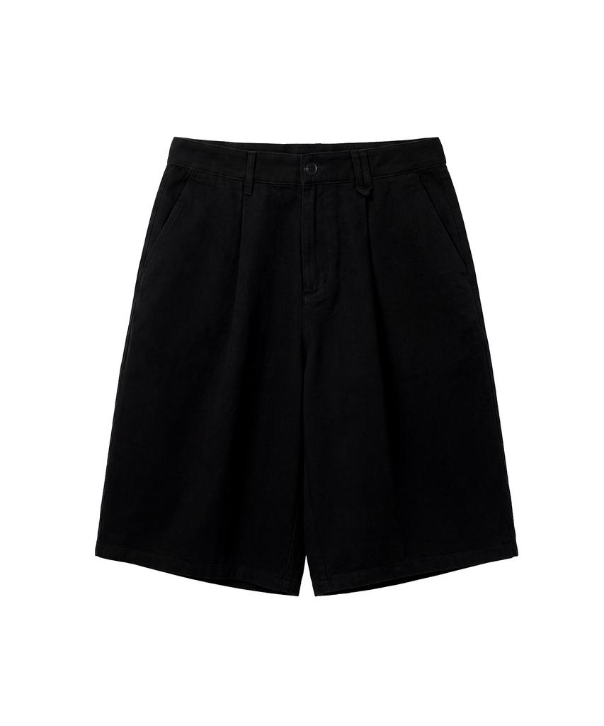 CONNECT KINLOCH Washed Cotton Bermuda Pants [Black]