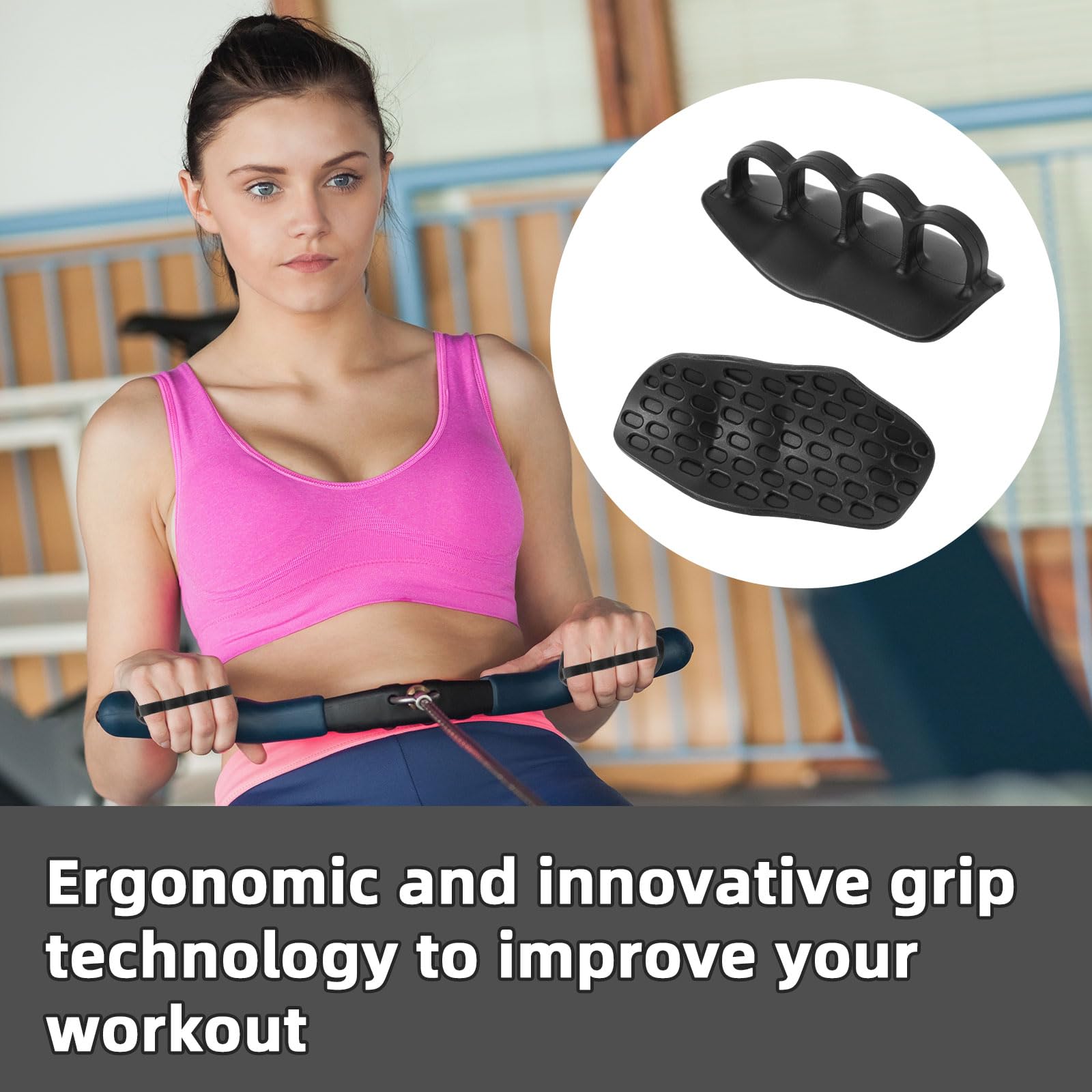 

2 резиновые фитнес-ручки One Size чёрный