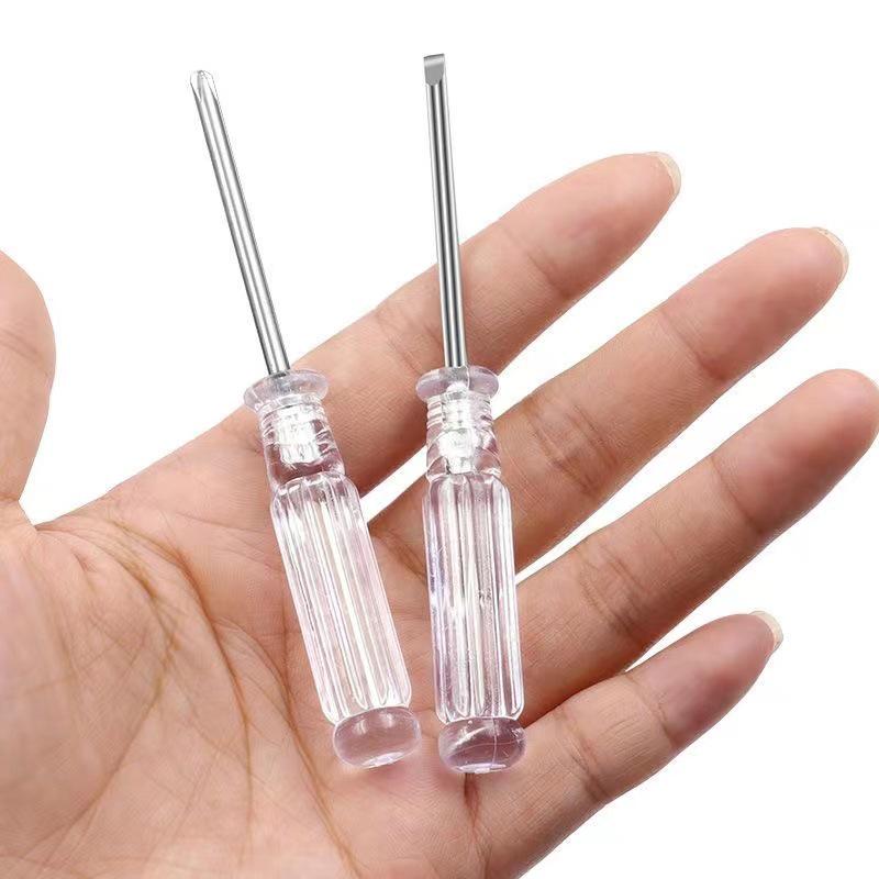 Crystal Handle Phillips & Flathead Mini Screwdriver Set - 2.0/3.0/4.0 for Toys & Electronics