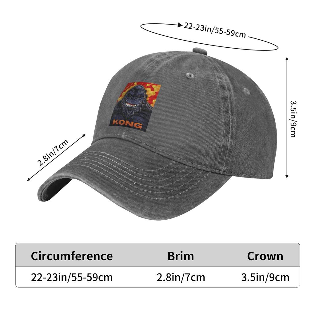 King Kong Denim Cap Casual Baseball Caps Adjustable Hat Summer Unisex Baseball Hats