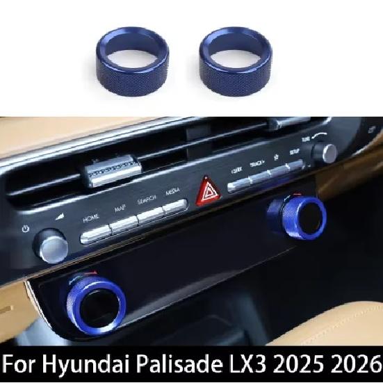 Air Conditioning Ring Decorative Cover For Tuning Hyundai Palisade LX3 2025 2026 Aluminum Red Blue Black Interior Accessories