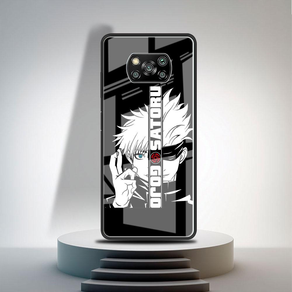 Husă de Sticlă Pentru Xiaomi Poco X3 NFC 11 Lite 11T F3 M3 Pentru Redmi Note 11 10 9 8 Pro 10S 9S Husă Telefon Jujutsu Kaisen Gojo Satoru