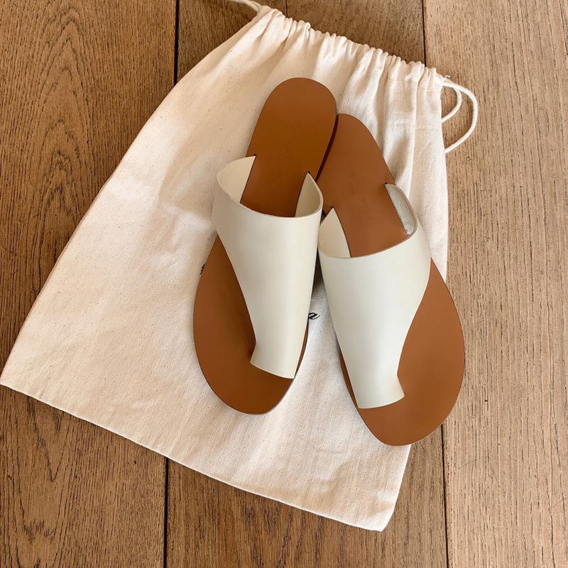 

Обувь повседневная ленивая для отдыха кожаный верх с закрытым носком на плоской подошве шлепанцы женские сандалии лето 40