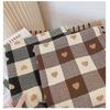 Windproof Neck Warmer Love Heart Plaid Winter Scarves New Imitation Cashmere Shawl  Women
