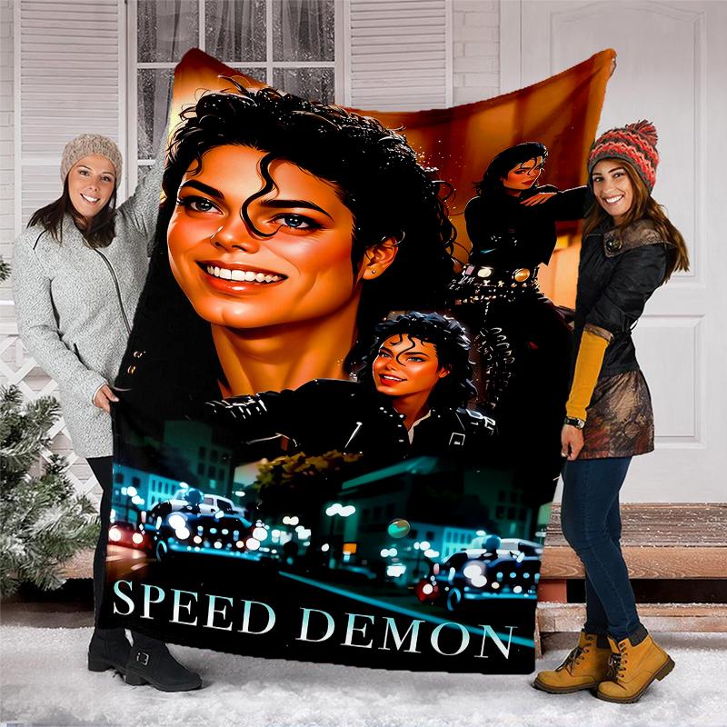 Michael Jackson Theme Printed Blanket - Perfect for Couch, Bed, Travel & Outdoor Use | Machine Washable, Cozy & Durable.