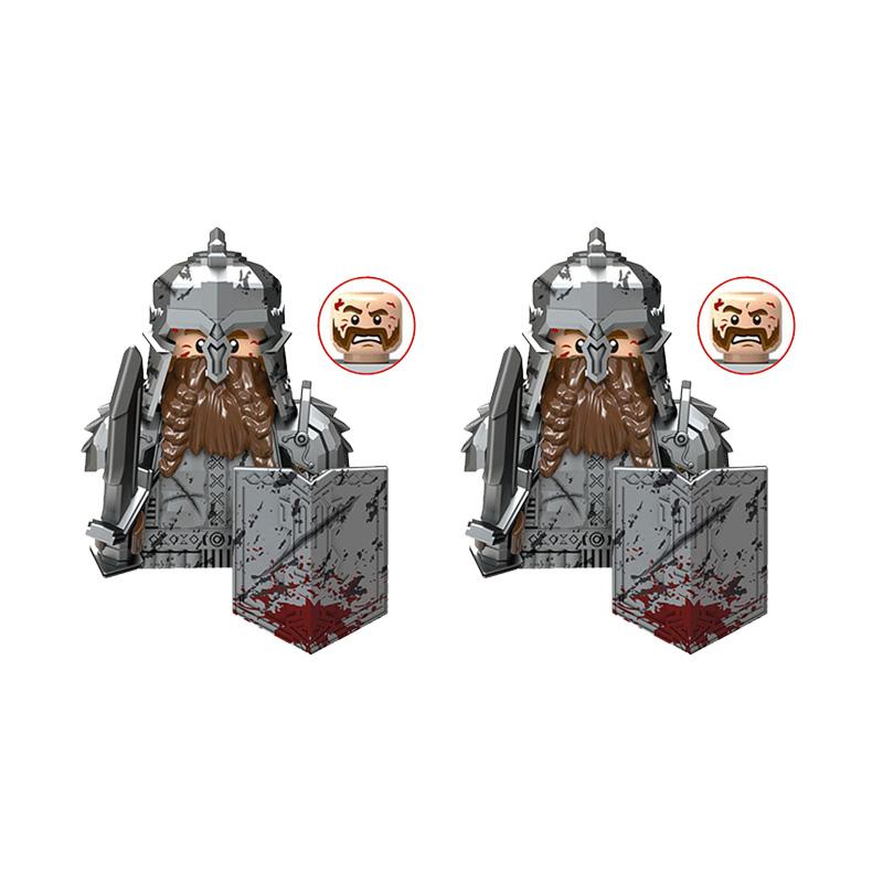 Mittelalter Herr der Ringe Durins Volk Zwergenkrieger Antike Militärsoldaten Figuren Ausrüstung Waffe Bausteine Spielzeug