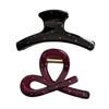 1/2Pcs Women Hair Claw Dot Print Plastic Hair Clamp with Strong Grip Anti-slip Teeth Large Size Shark Hair Clip