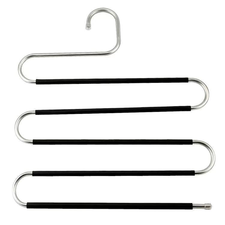 Multifunctional Non-Slip Stainless Steel S-Shaped Five-Layer Pants Hanger