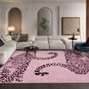 Minimalist Leopard Silhouette Themed Rug,Anti-Slip Mat with Blush Pink Base Living Room Bedroom,Chic Exotic Decorative Carpet