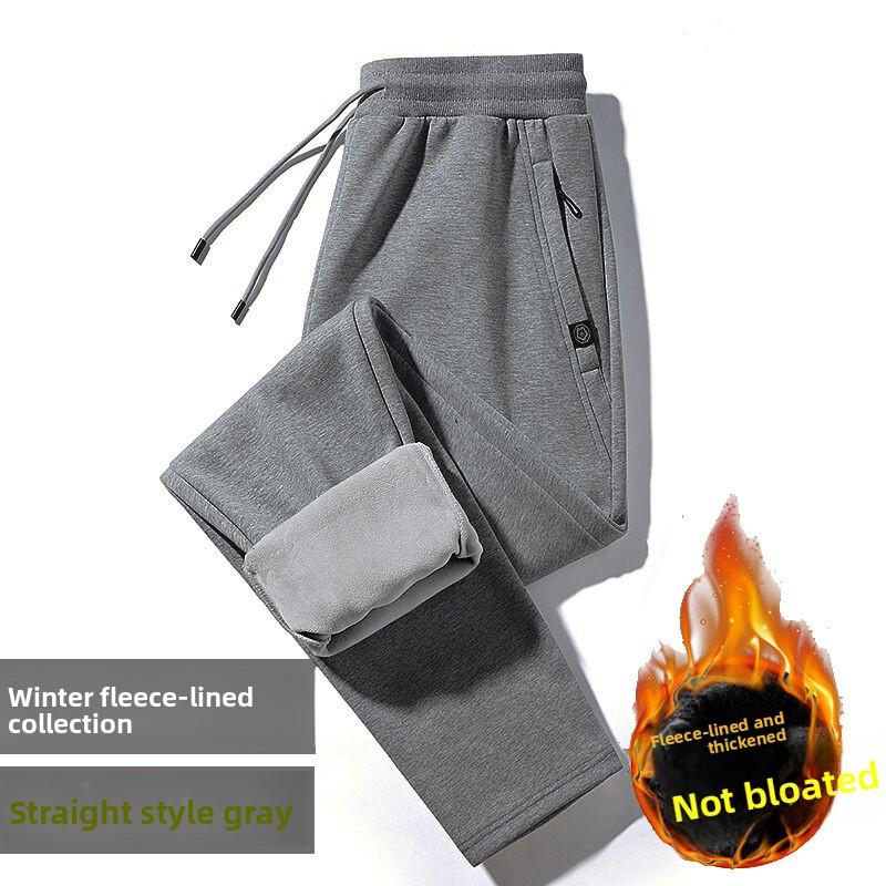 

Мужские утепленные длинные брюки на флисовой подкладке с манжетами на штанинах для осени и зимы – Свободные спортивные штаны оверсайз 8XL