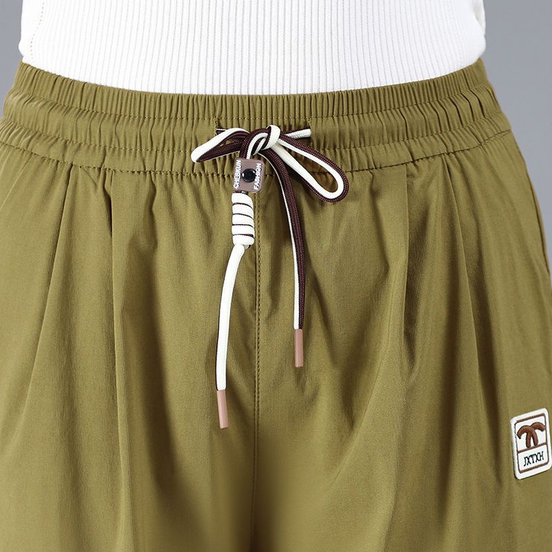 JKASHDK Damemote Uformelt Ensfarget trykk Høy midje Bukser og Capris