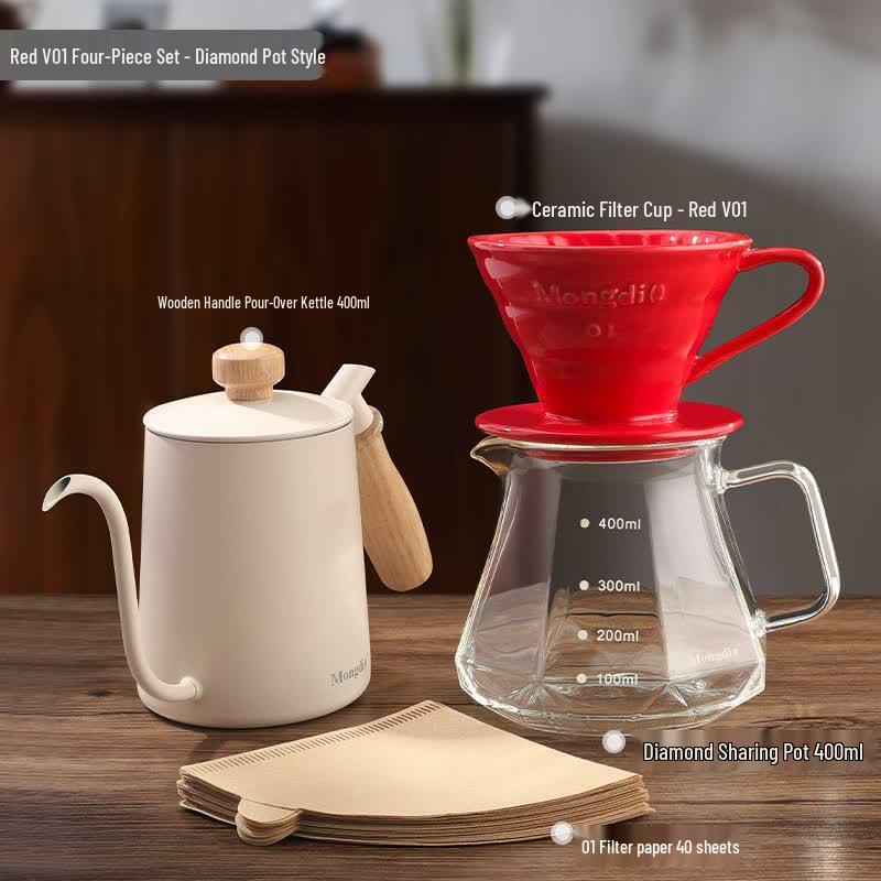 Qiwei V60 Ceramic Pour-Over Coffee Maker Set