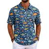 Men's Polo Shirt Short Sleeve Loose Fit Casual Top with Hawaiian Style Print for Everyday Wear Comfortable Fabric
