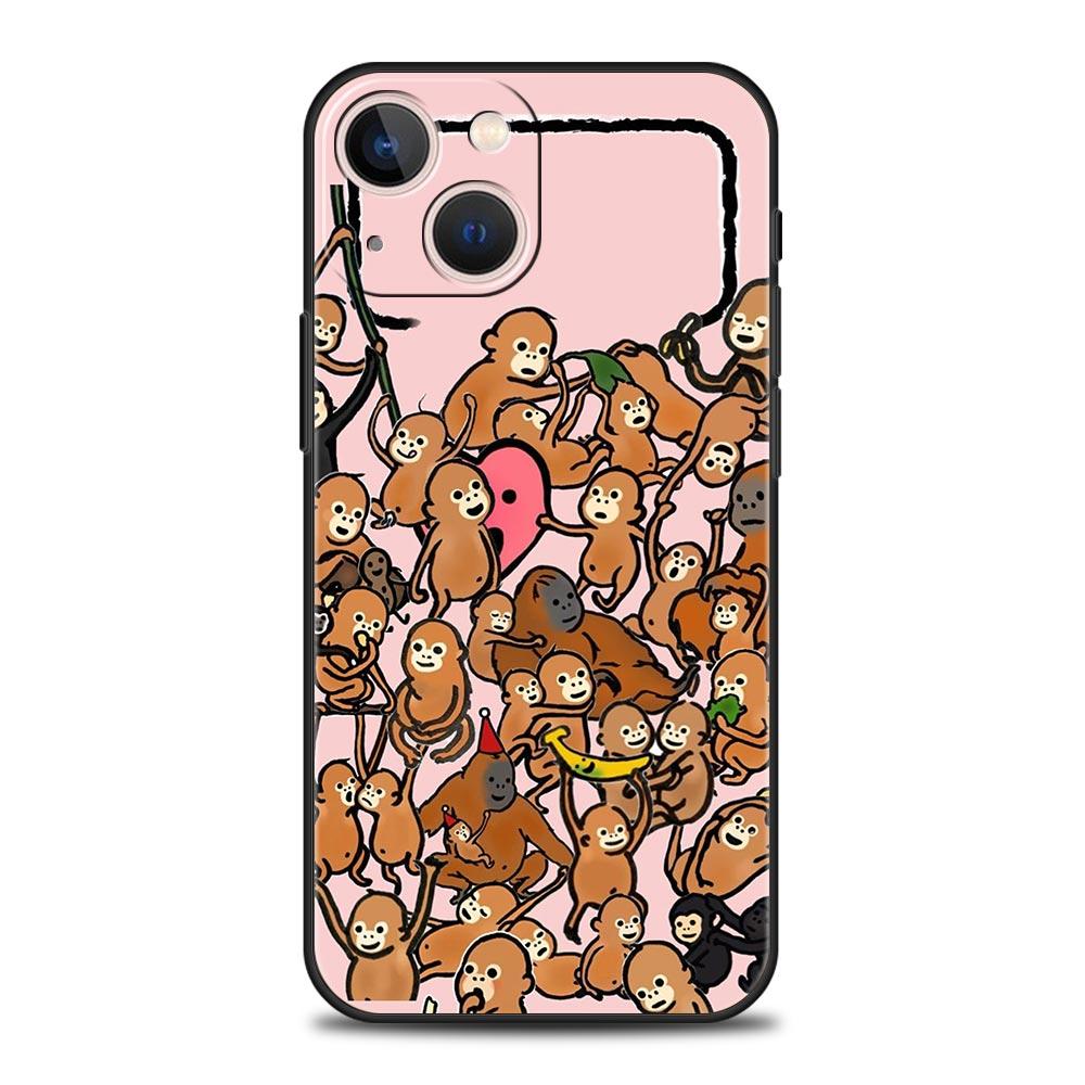 

Monkey And Banana Phone Case Cover for iPhone 17 16 15 14 13 12 11 Pro Max 17 Air Plus Shockproof Soft TPU Shell Fundas Capa Bag iPhone 11